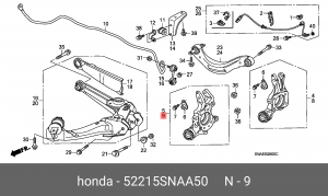 Кулак поворотный (комплект) 52215-SNA-A50 HONDA