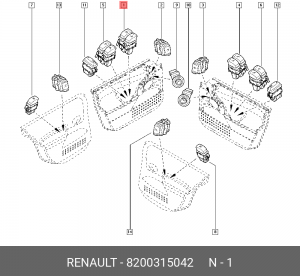 Блок управления стеклоподъемником 8200315042 RENAULT