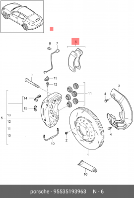 Комплект тормозных колодок, диско 955 351 939 63 PORSCHE
