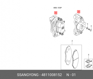 Суппорт тормозной 4811008152 SSANG YONG
