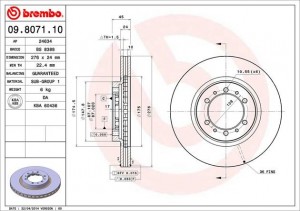 Тормозной диск 09.8071.10 BREMBO