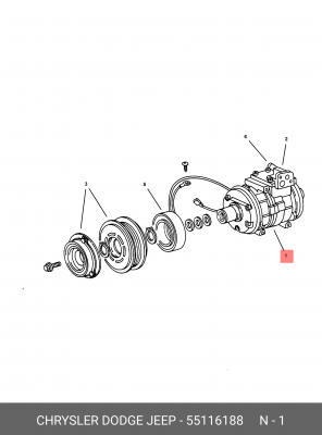 Компрессор, кондиционер 5511 6188 CHRYSLER