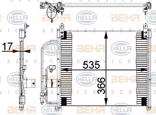 Конденсатор, кондиционер 8FC351037221 HELLA