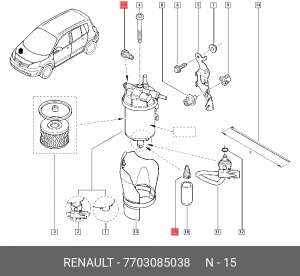 Хомут пластиковый 7703085038 RENAULT
