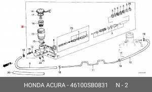 Главный тормозной цилиндр 46100SB0831 HONDA