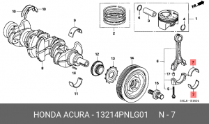 Вкладыши шатунные 13214PNLG01 HONDA