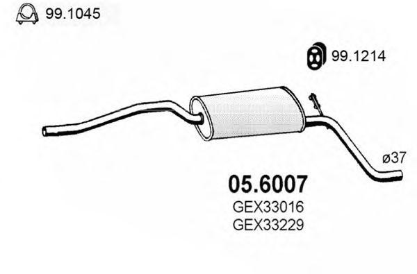Средний глушитель выхлопных газов 056007 ASSO