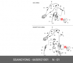 Топливный фильтр 6650921001 SSANG YONG