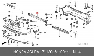 Усилитель бампера 71130S6DE00ZZ HONDA