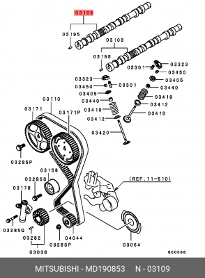 Распредвал MD190853 MITSUBISHI