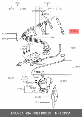 Свеча зажигания 1881108060 HYUNDAI KIA