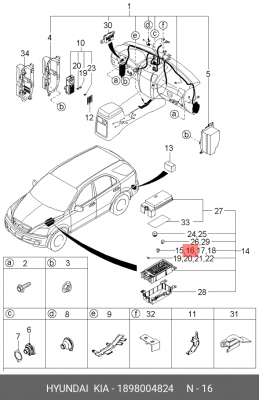 Предохранитель 1898004824 HYUNDAI KIA