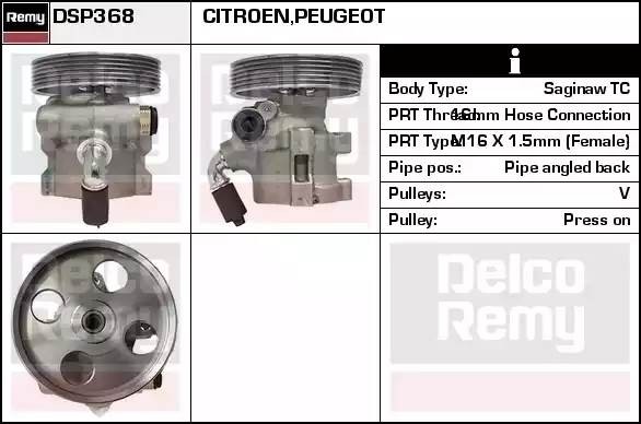Гидравлический насос, рулевое управление DSP368 DELCO REMY