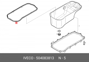 Прокладка, маслянный поддон 504083813 IVECO
