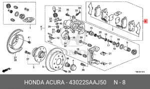 Комплект тормозных колодок, диско 43022SAAJ50 HONDA