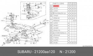 Термостат, охлаждающая жидкость 21200AA120 SUBARU