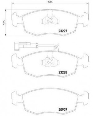 Комплект тормозных колодок, диско P 23 076 BREMBO