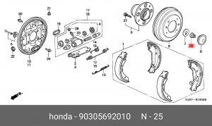 Комплект подшипника ступицы колеса 90305-692-010 HONDA