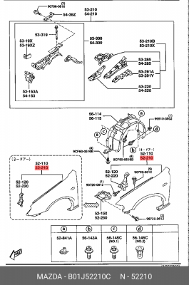 Крыло B01J52210C MAZDA