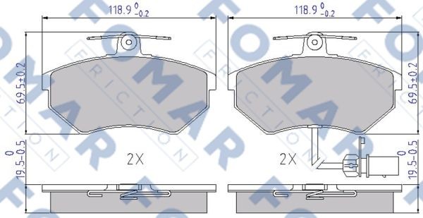 Колодки тормозные дисковые 51689281 ROULUNDS BRAKING