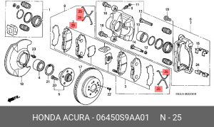 Комплект тормозных колодок, диско 06450S9AA01 HONDA