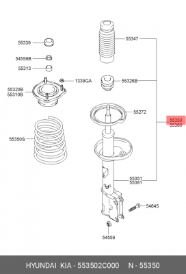 Амортизатор подвески 553502C000 HYUNDAI KIA