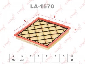 Фильтр воздушный LA-1570 LYNXAUTO