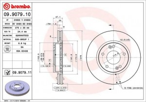 Тормозной диск 09.9079.10 BREMBO