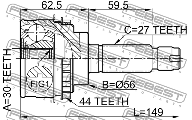 ШРУС 0810-026A44 FEBEST