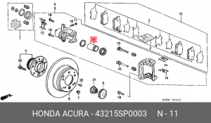 Поршень тормозного суппорта 43215SP0003 HONDA
