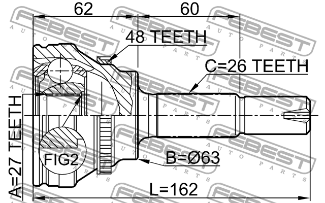 ШРУС 0110-072A48 FEBEST