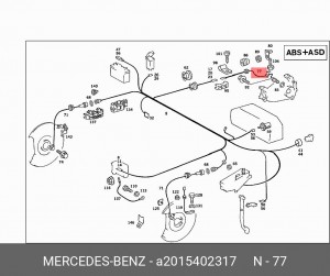 Датчик, частота вращения колеса A 201 540 23 17 MERCEDES BENZ