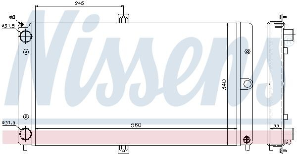 Радиатор, охлаждение двигател 63788A NISSENS