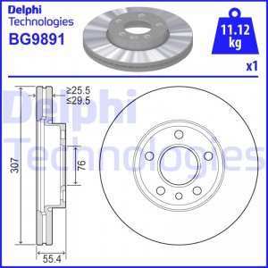 Тормозной диск BG9891 DELPHI