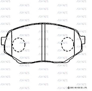 Колодки тормозные дисковые SN288P ADVICS