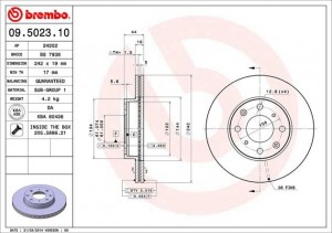 Тормозной диск 09.5023.10 BREMBO