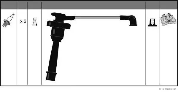 Ккомплект проводов зажигания J5385011 H B JAKOPARTS NIPPARTS