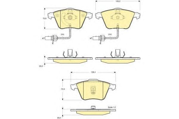 Комплект тормозных колодок, диско 6115282 GIRLING