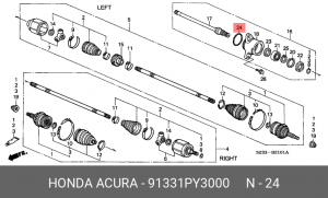 Прокладка, впускной коллектор 91331PY3000 HONDA