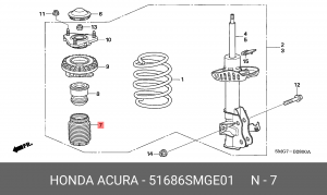 Отбойники с пыльниками амортизаторов подвески (комплект) 51686SMGE01 HONDA