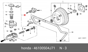 Главный тормозной цилиндр 46100S04J71 HONDA