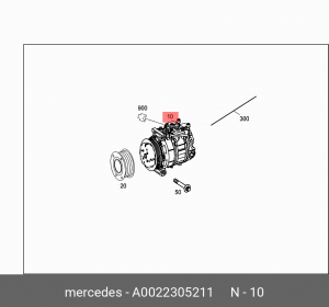 Компрессор кондиционера A0022305211 MERCEDES BENZ