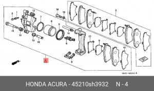 Тормозной суппорт 45210SH3932 HONDA