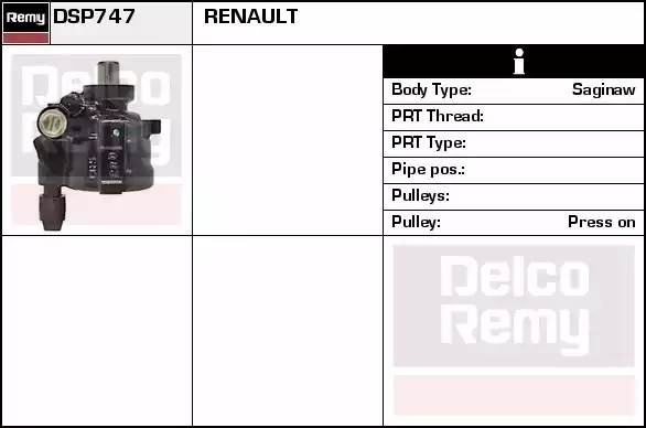 Гидравлический насос, рулевое управление DSP747 DELCO REMY