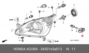 Фонарь указателя поворота 34301S5A013 HONDA
