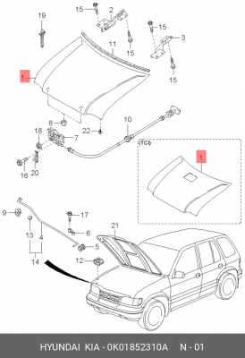 Деталь 0K01852310A HYUNDAI KIA