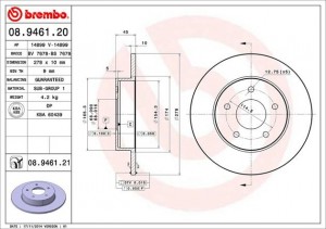 Тормозной диск 08.9461.20 BREMBO
