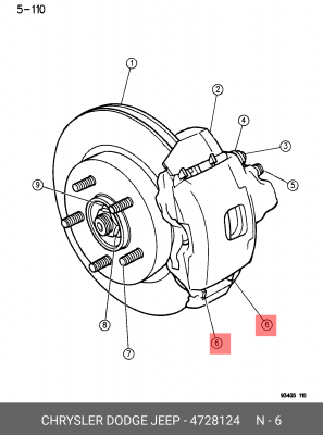 Комплект тормозных колодок, диско 4728124 CHRYSLER
