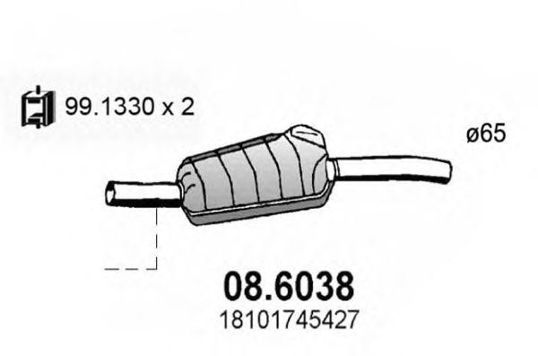 Средний глушитель выхлопных газов 086038 ASSO