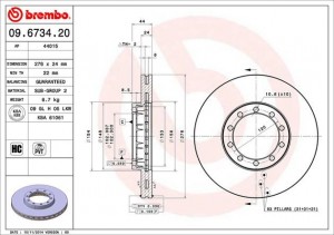 Тормозной диск 09.6734.20 BREMBO